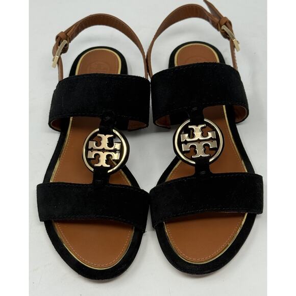 Tory Burch metal Miller black suede 7 37 - Picture 2 of 5